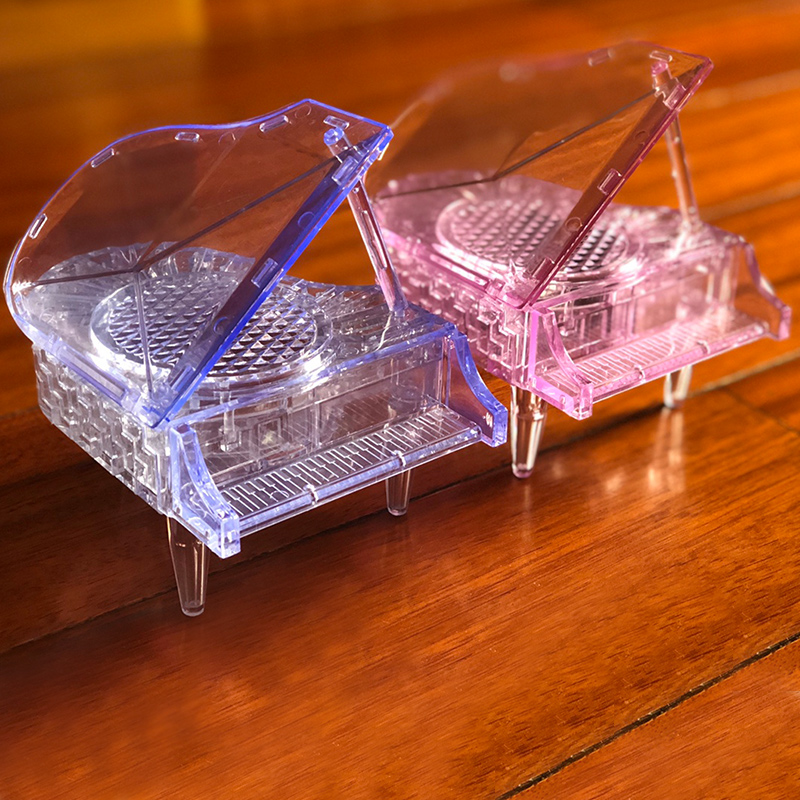 3d水晶透明立体拼图积木益智成人男女孩儿童玩具拼装钢琴摆件礼品