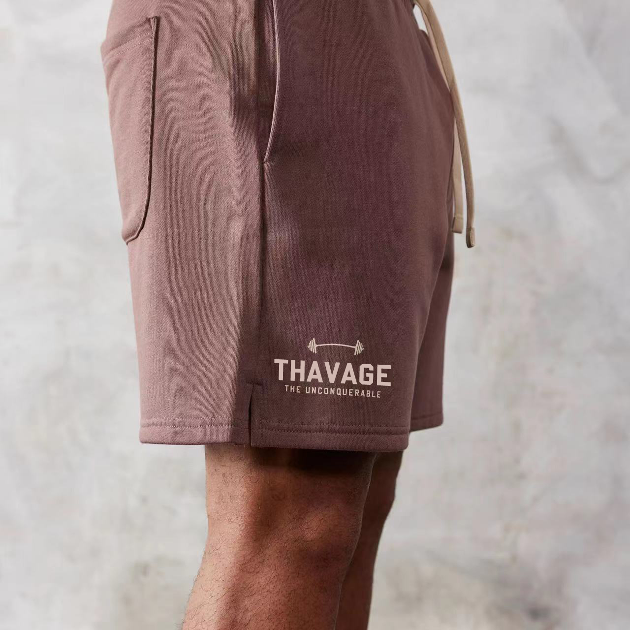 THAVAGE克里斯运动纯棉短裤男女健身训练深蹲美式宽松透气五分裤
