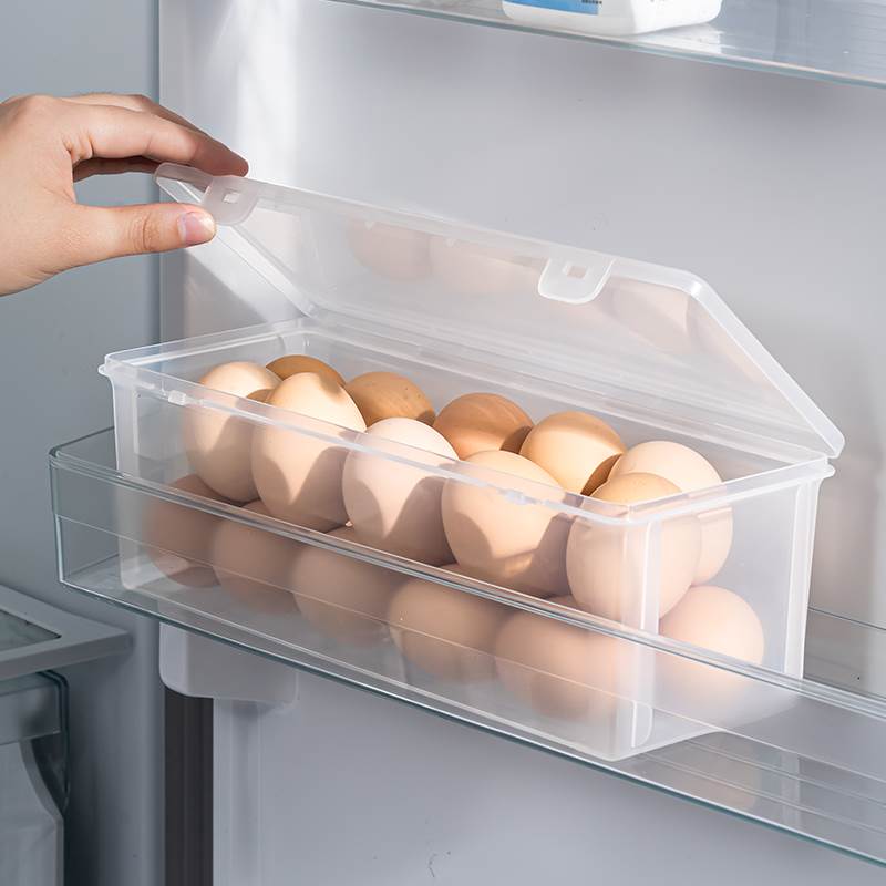 日本进口鸡蛋收纳盒冰箱用侧门整理神器食品级透明保鲜盒面条盒