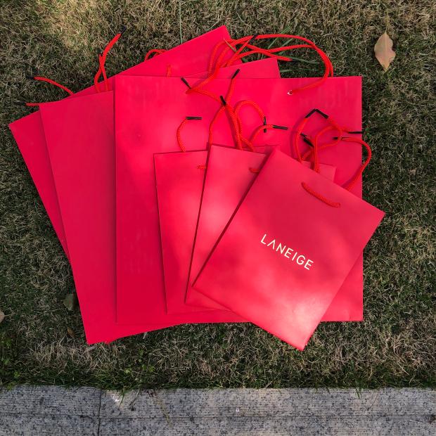兰芝小号 中号 购物袋 大红色纸袋 袋子手提袋送人装礼盒专柜正品