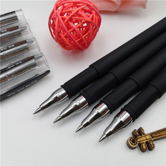 至尚创美K66学生子弹头K57碳黑色0.5mm商务办公签字笔经典中性笔