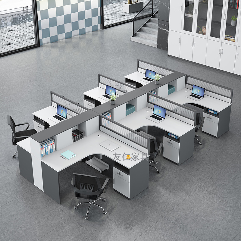 职员办公桌椅组合 办公室屏风工作位简约现代246人工位多人员工