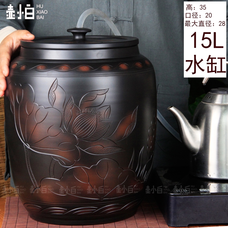 云南建水紫陶茶叶罐大号存茶罐 陶瓷密封罐T水缸 茶缸 米缸