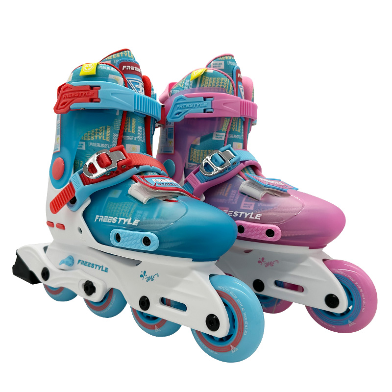 费斯time儿童轮滑鞋平花休闲两用溜冰旱冰初学锁轮可调直排鞋套装