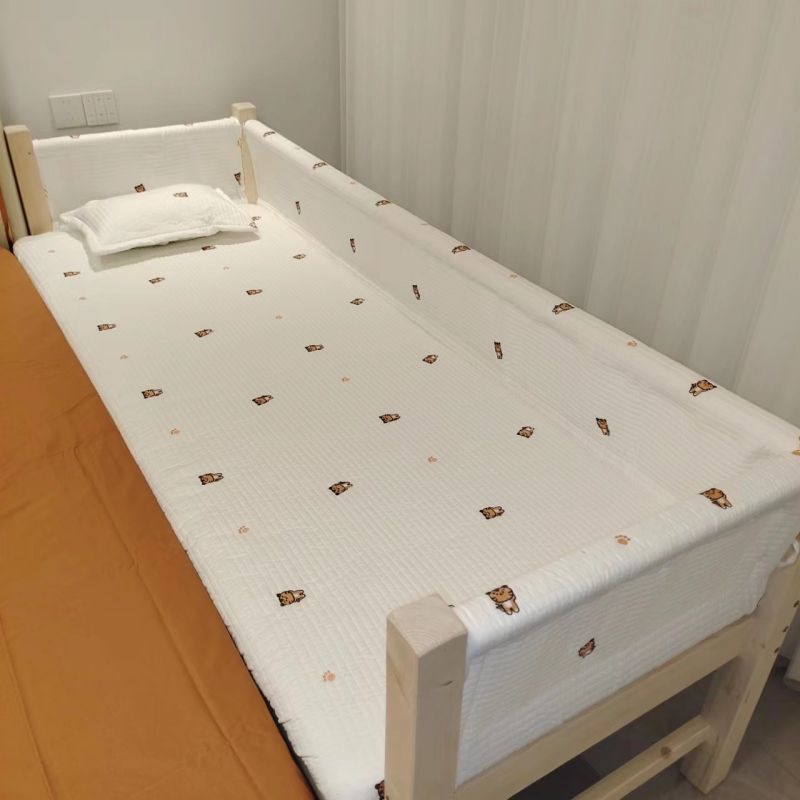 莱客森实宝延木儿童拼床带床围床叠护栏婴儿床加宽大折小宝接边床