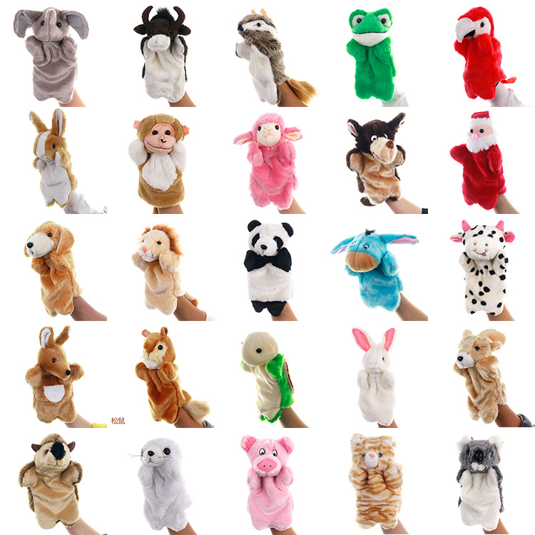 张嘴手偶玩具动物12生肖手套玩偶公仔娃娃嘴巴能动幼儿园教具布偶