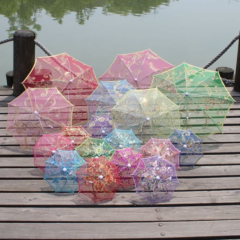 儿童小伞玩具蕾丝伞道具透明绣花伞走秀装饰拍照伞景区热卖伞