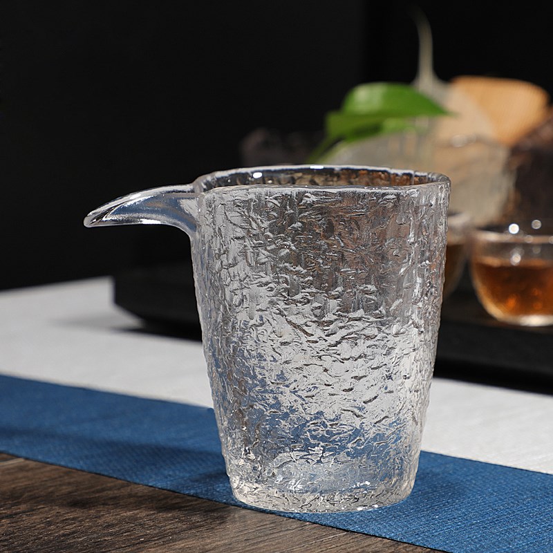 耐热玻璃公道杯初雪锤纹公杯倒茶杯分茶器茶海 盖碗套装茶具配件