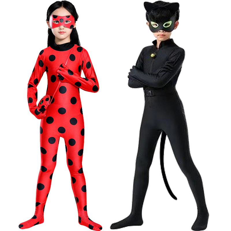 瓢虫少女紧身衣雷迪cosplay衣服黑猫诺尔动物扮演六一儿童节服装