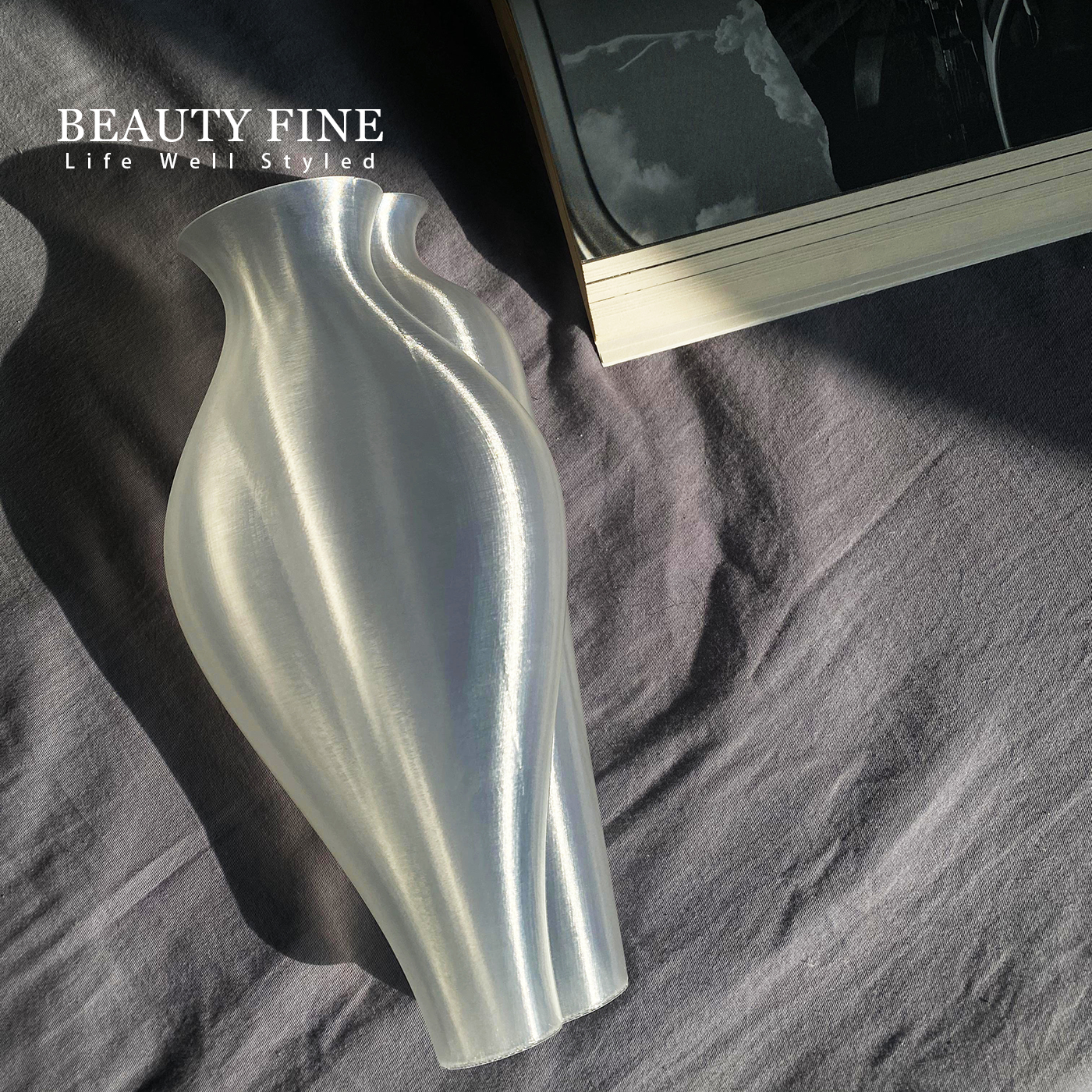 柏斐家饰 原创3D打印双子花瓶摆件 客厅花器高级设计感艺术装饰品