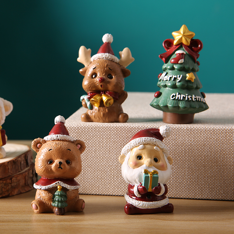 极速圣诞节礼物儿童创意迷你树脂桌面装饰品圣诞树圣诞老人雪人小