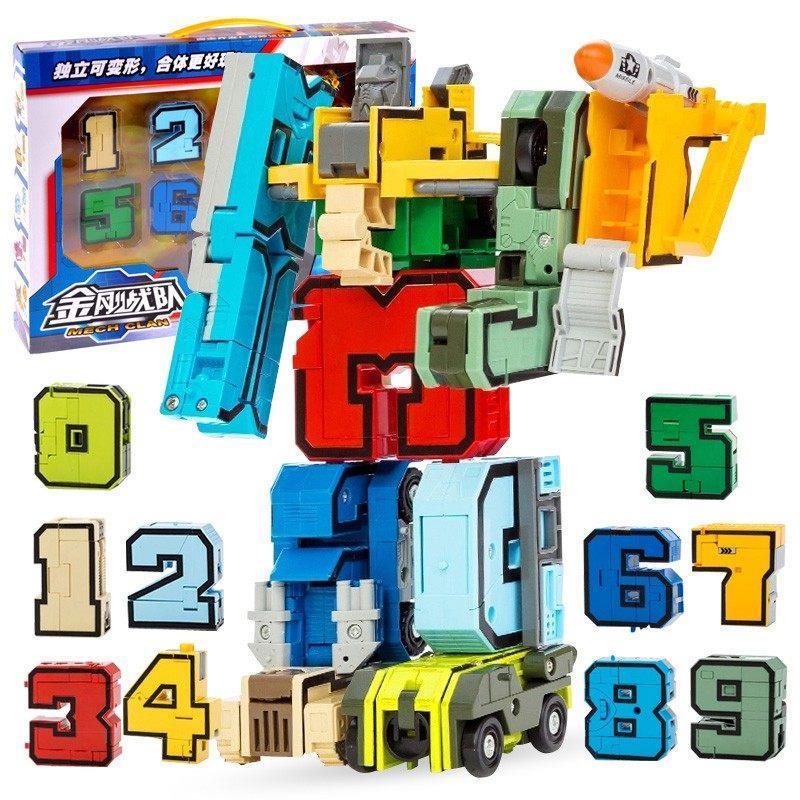 XINLEXIN儿童积木数字变形合体26个英文字母变形恐龙飞机男孩玩具
