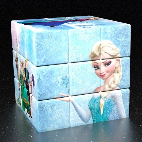 迪士魔方冰雪奇缘艾莎公主儿童魔方块益智玩具女孩三阶顺滑水晶