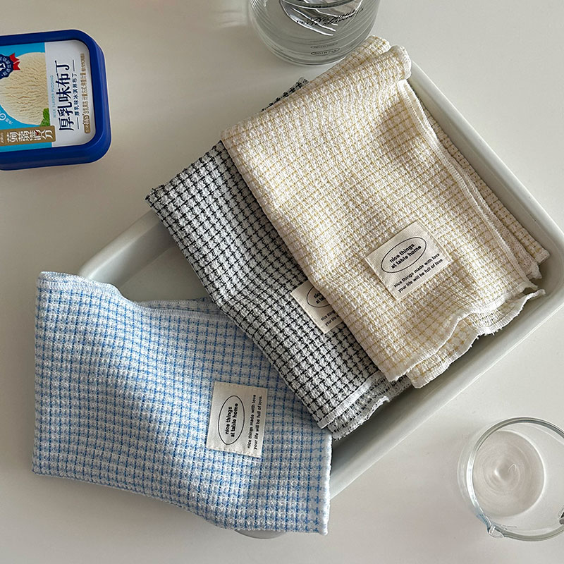 nicethings 韩式ins风针织白色密边条纹餐巾 餐垫 拍摄背景布盖布
