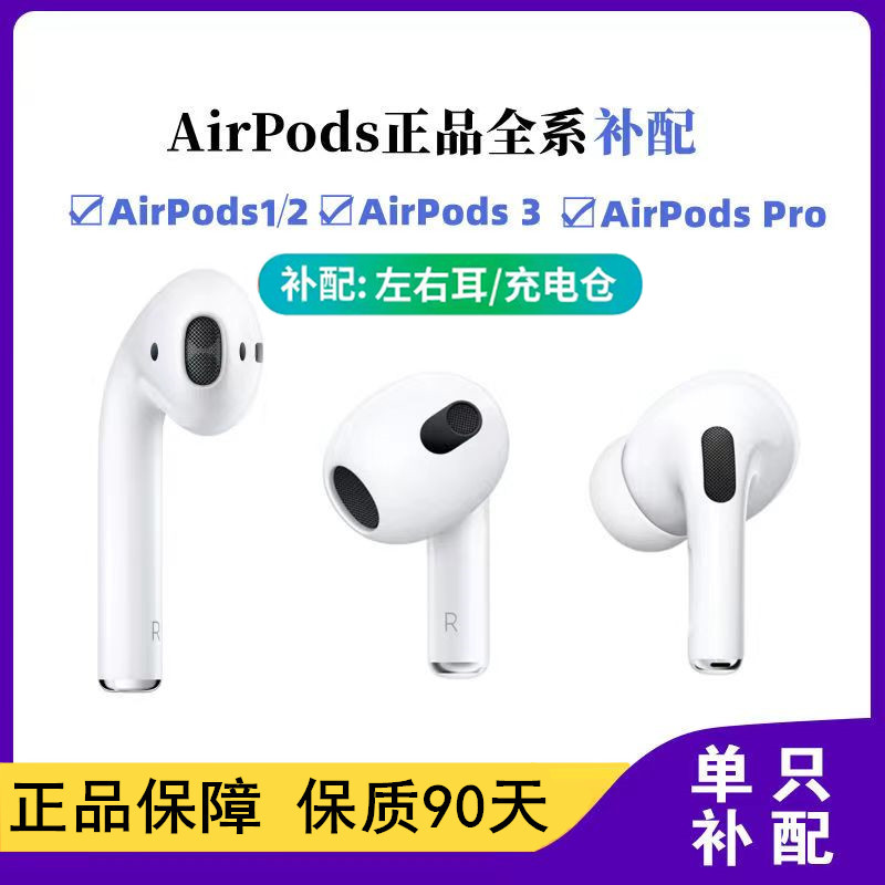 适用Apple/苹果AirPods12代3单只Pro补配左右耳机充电仓盒丢失单