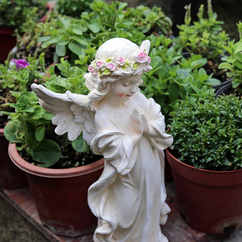 庭院装饰 户外花园 美式乡村 小院子装饰 园艺摆件树脂小天使摆件