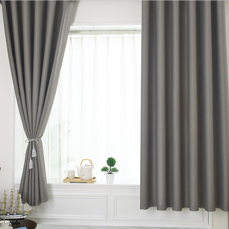 窗帘成P品短帘1.3x1.8纯色遮光遮阳布简单1.8米隔热房门摄影棚窗