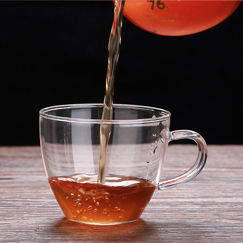 耐热玻璃小杯 办公家用茶杯套装防烫有把带柄绿茶功夫茶具 品茗杯