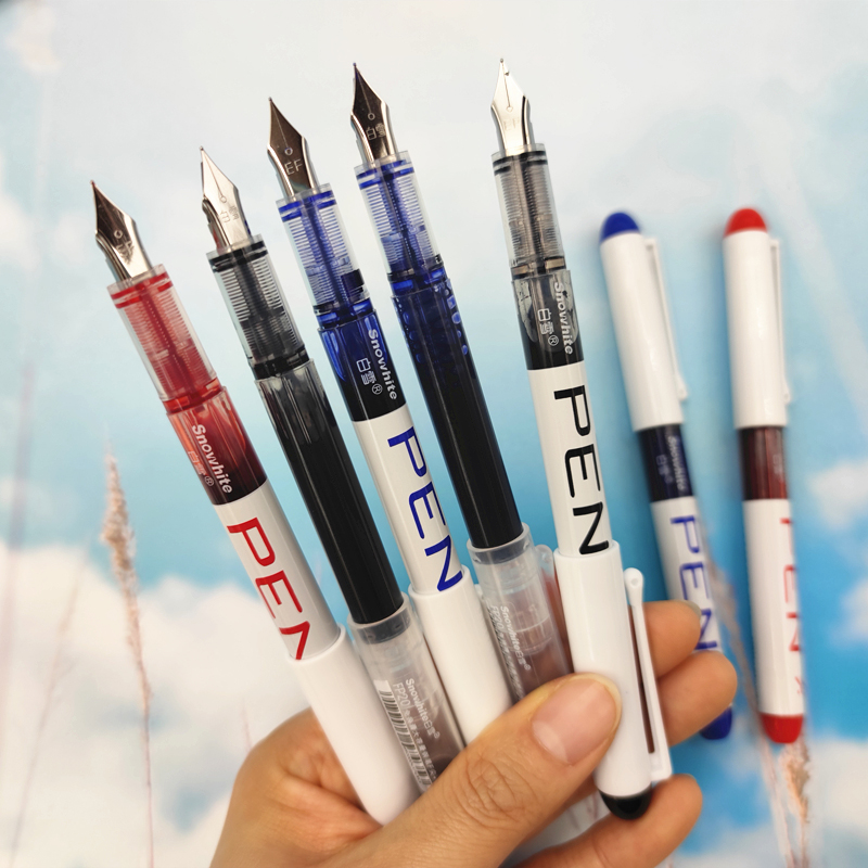 白雪直液式免换囊一次性钢笔 F尖学生用大容量书法练字全新创意笔