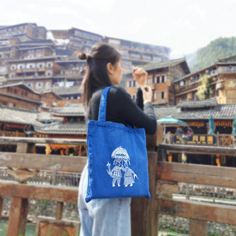蜡染手绘包包单肩帆布购物袋送妈妈送国外朋友团体旅游活动定制