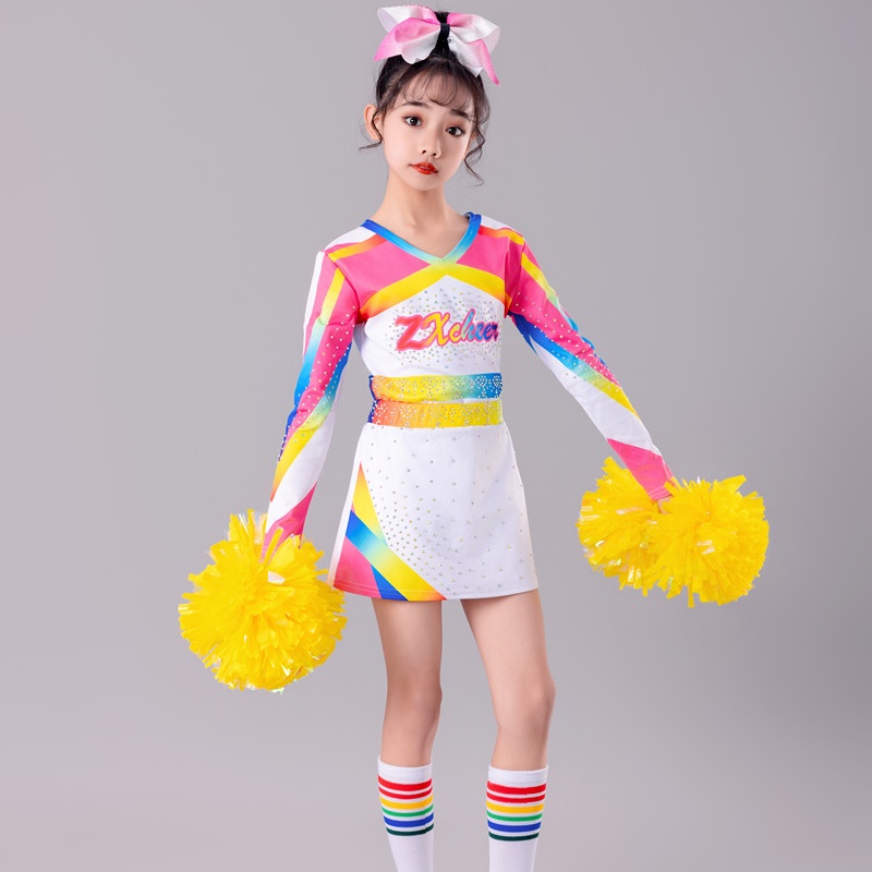幼儿园新款啦啦队队服舞蹈服装儿童男女童长袖啦啦操运动会演出服
