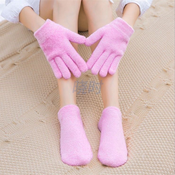 防脚干裂护理女敷脚膜套硅胶袜子手套足膜手膜保湿去角质凝胶后跟