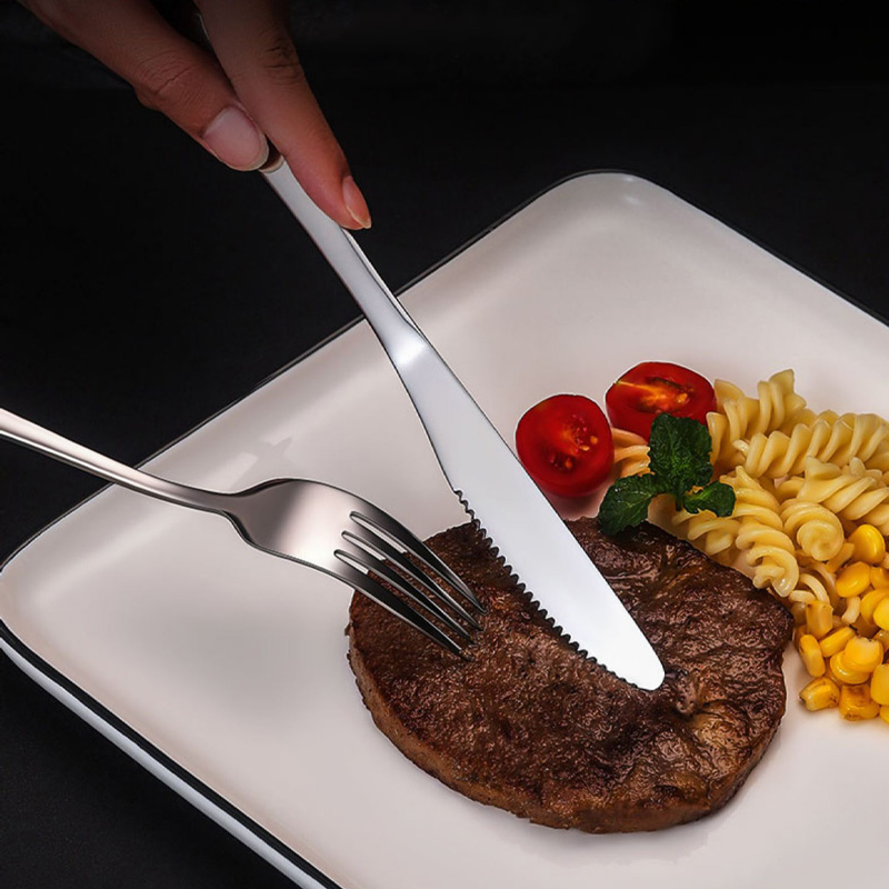 牛排餐具刀叉家用主餐勺西餐高级牛排刀加厚不锈钢可爱精致甜品叉