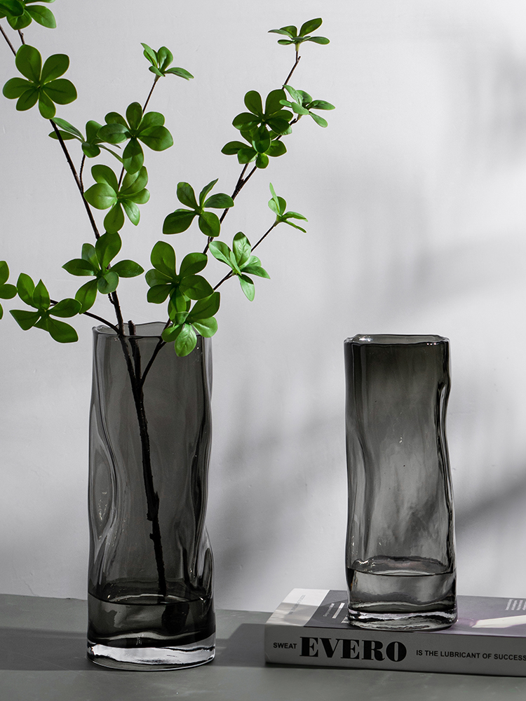 北欧创意特大号玻璃花瓶简约水养富贵竹玫瑰百合家用客厅插花摆件