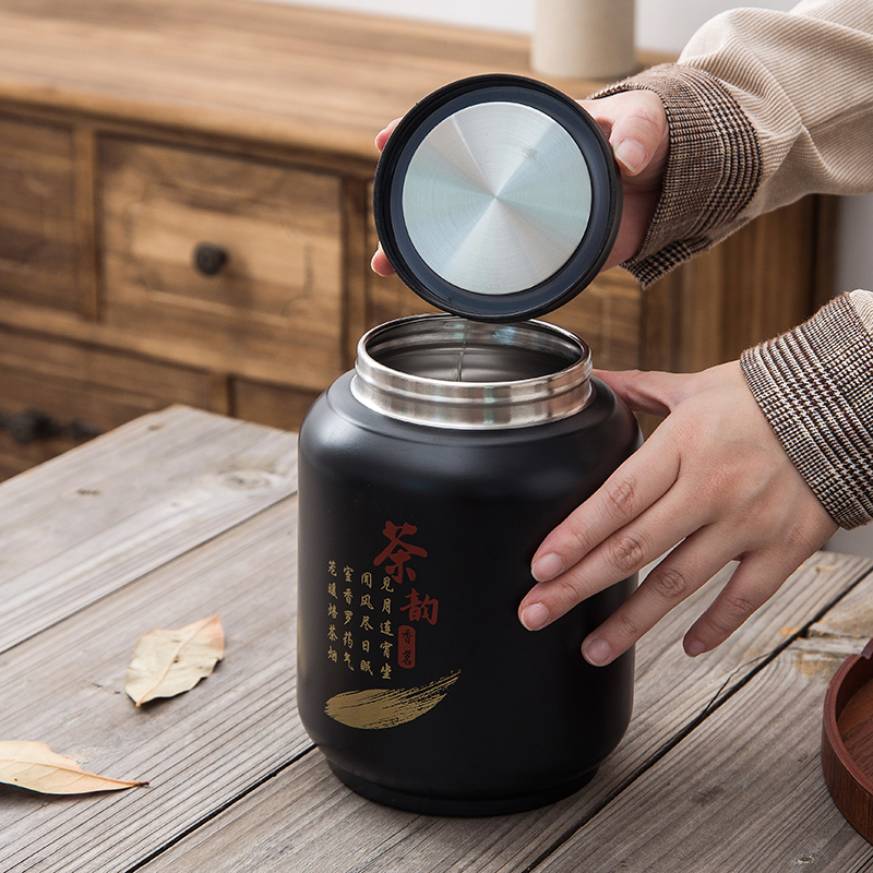 茶叶密封罐防潮家用储茶罐高级茶叶罐不锈钢茶叶桶大容量高档存储