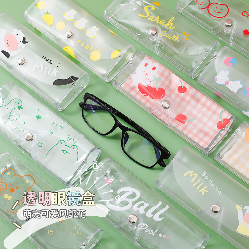 派派妞 韩国可爱儿童透明近视眼镜盒卡通创意小清新女太阳墨镜盒