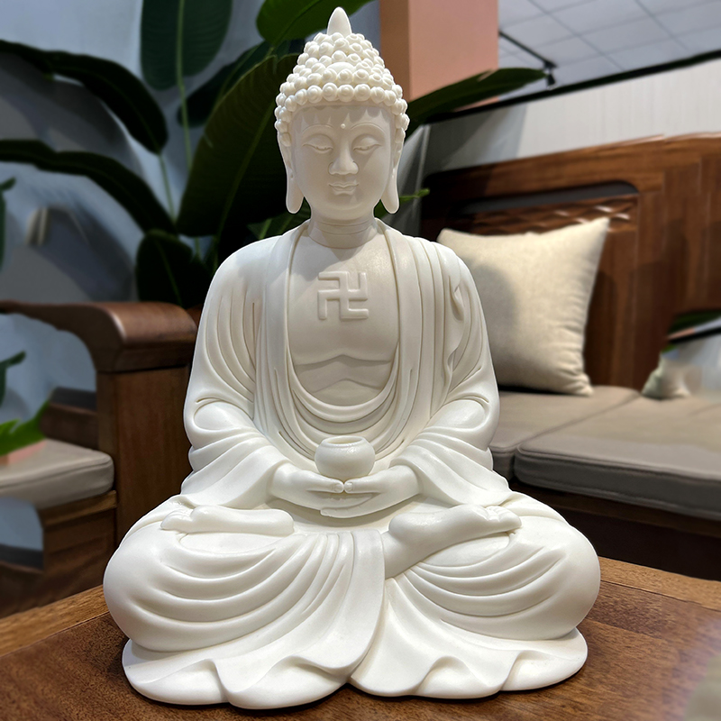 陶瓷释迦摩尼佛坐像大日如来佛 家用桌面供奉摆件阿弥陀佛药师佛