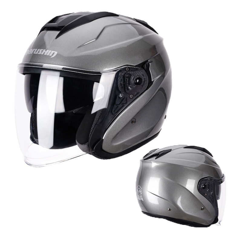 马鲁申碳纤维摩托车头盔半盔四季玻璃钢四分之三盔男女夏季