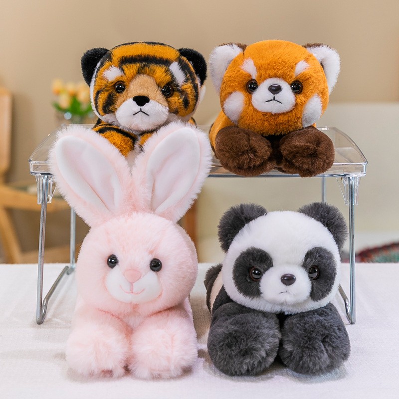 卡通动物老虎熊猫啪啪圈毛绒玩具可爱兔子玩偶拍拍圈手环儿童礼物