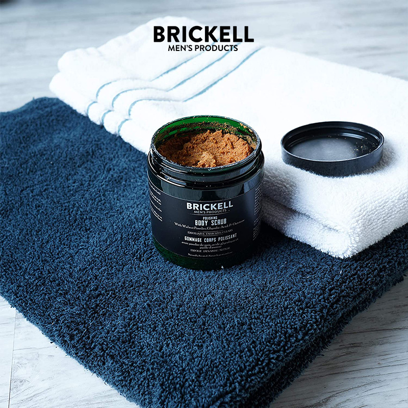 Brickell-Polishing 去角质嫩肤减少背部痘痘 男士身体磨砂膏226g