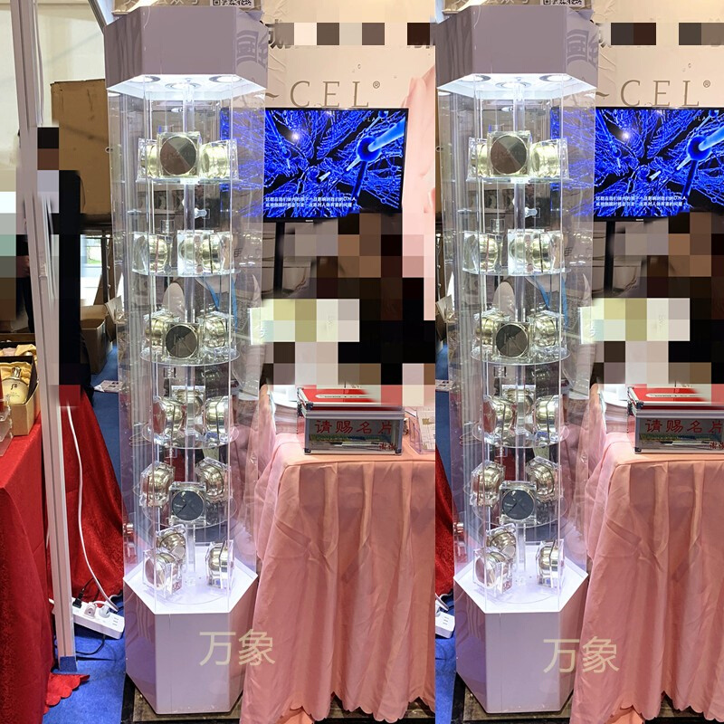 饰品化妆品香水产品货架手办模型亚克力展柜有机玻璃旋转展示柜子