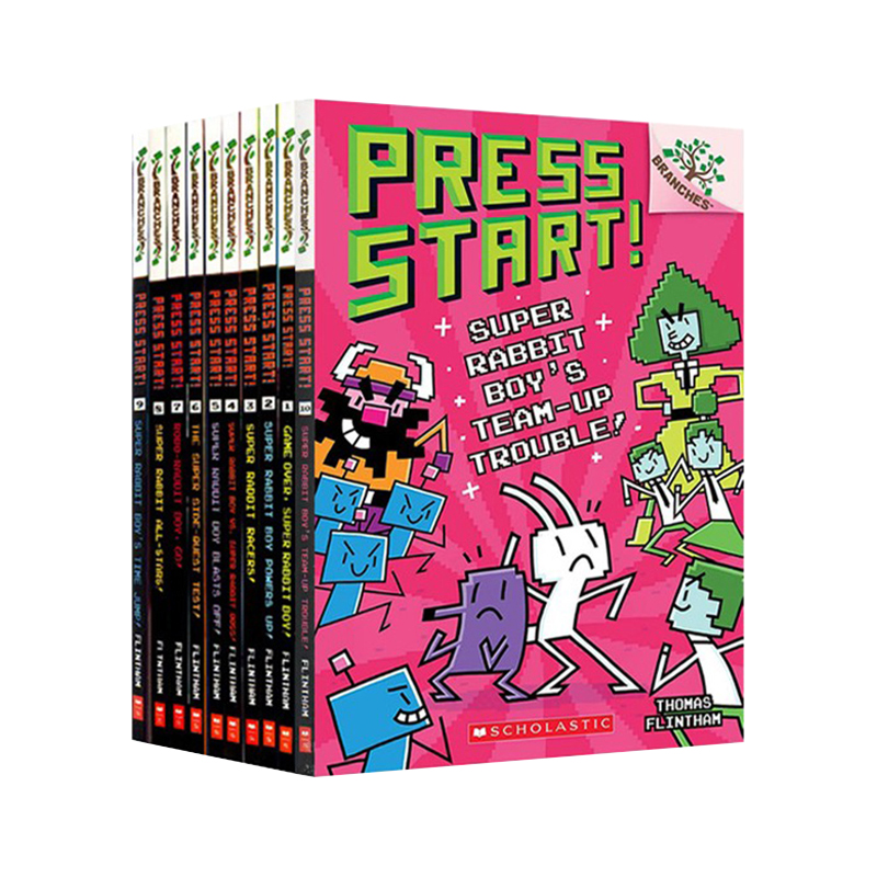 超级方块兔13册全彩桥梁书英文原版进口 530L Scholastic Branches Press Start! Super Rabbit Boy 儿童学乐桥梁章节书 大树系列