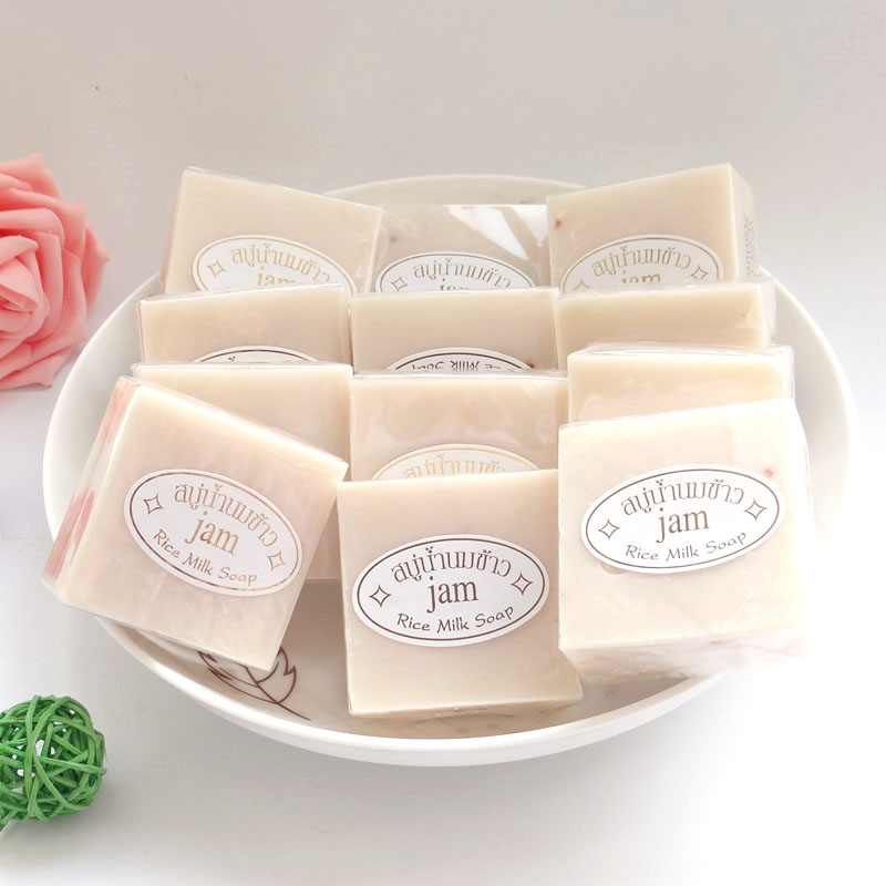 泰国纯天然大米手工皂 洗脸沐浴控油去角质孕妇香皂JAM12个包邮