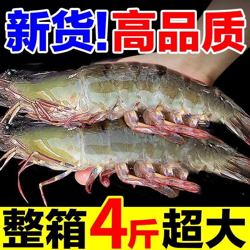 4斤装青岛大虾超大基围虾速冻海虾海鲜水产鲜活冷冻新鲜青虾鲜虾