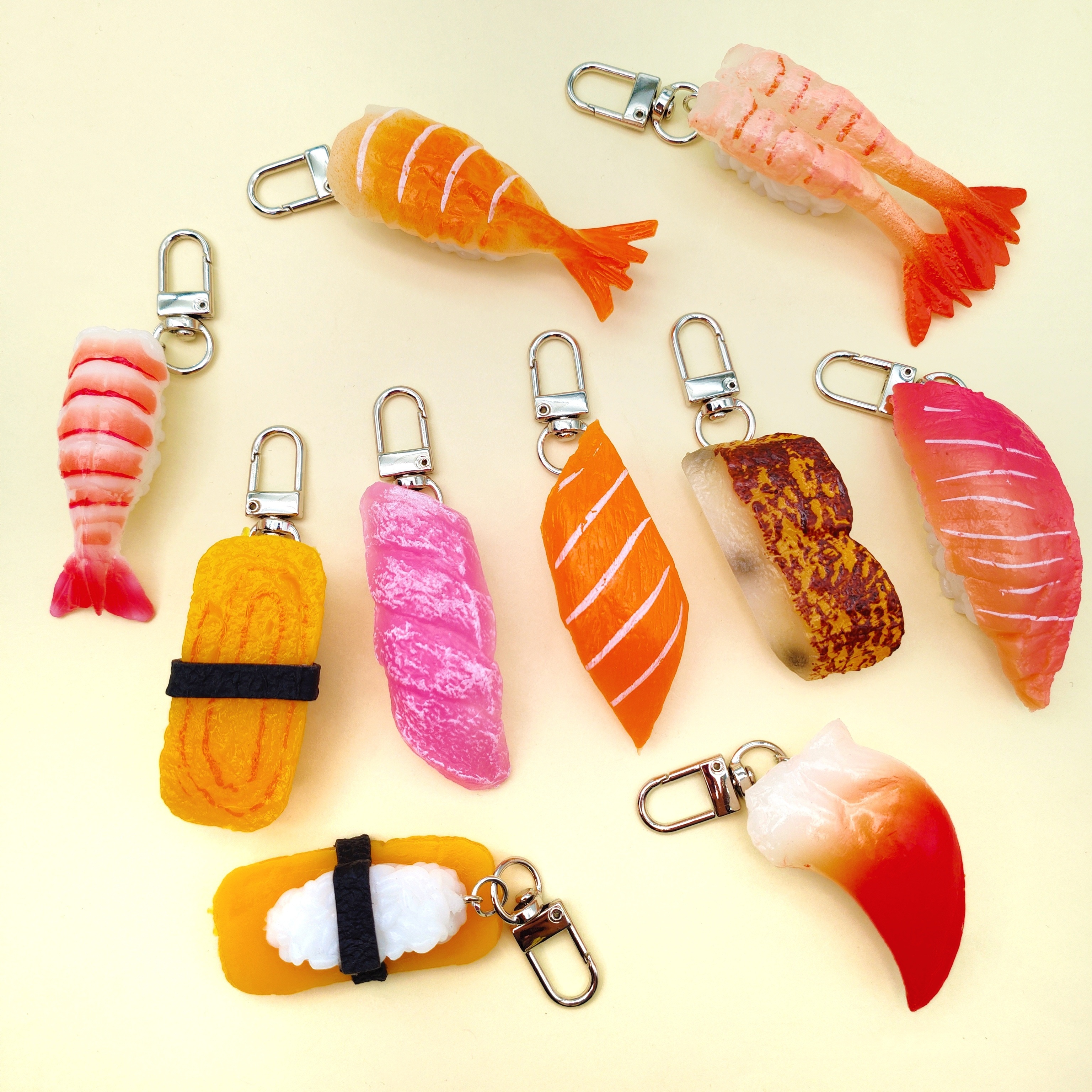 仿真日式寿司模型料理三文鱼书包汽车钥匙扣链挂件旅游纪念品玩具
