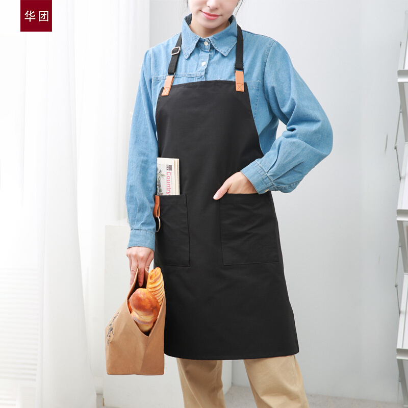 围裙工作理发服务员定制印字logo防水咖啡奶茶蛋糕烘焙饰品店男女