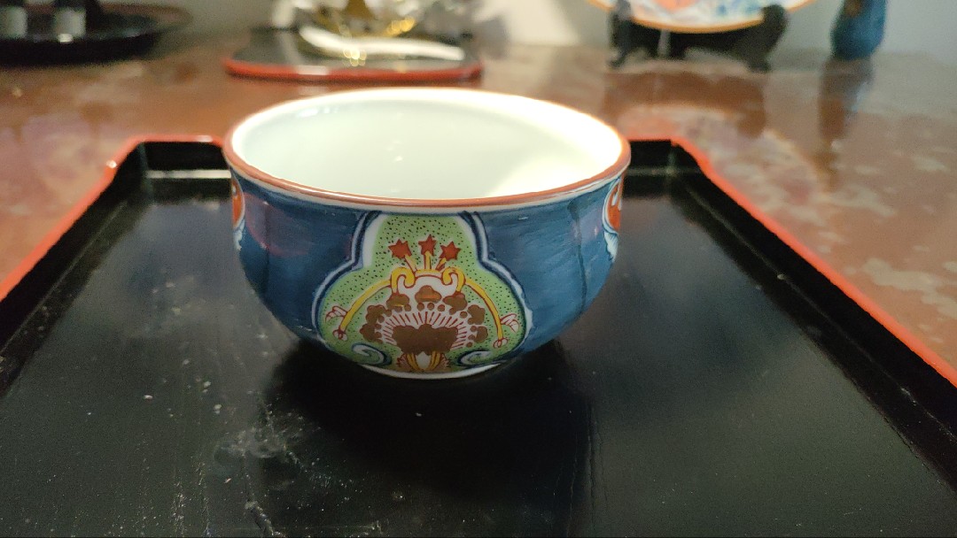 回流瓷器 青花釉上彩小碗 满绘鎏金 茶碗 中古品 谨慎下单