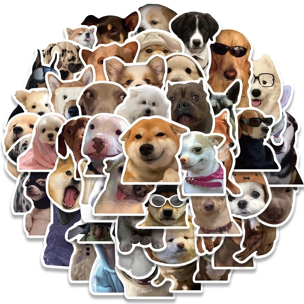 50/100pcs Cute Dog Cat MEME Funny Animals Stickers Aesthetic