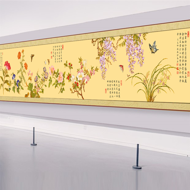 百花图十字绣2024新款线绣客厅大幅国风新中式风景名画花卉自己绣