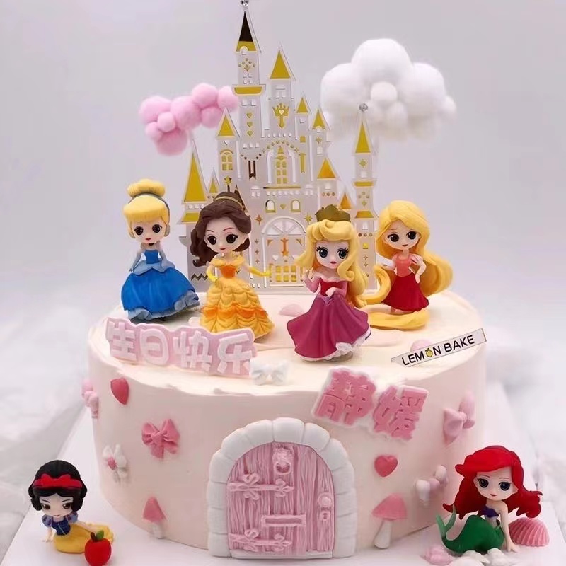 公主蛋糕摆件蛋糕插牌甜品插件烘焙公仔玩偶女神生日蛋糕装饰摆件
