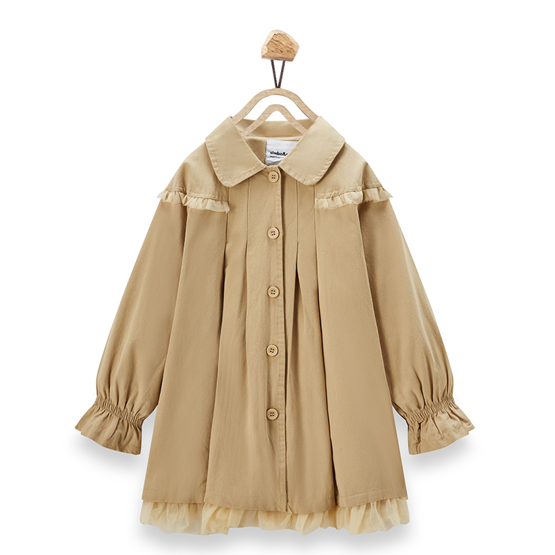 辛巴娜娜simbanana2022秋季新款女大童风衣中长款韩版公主外套
