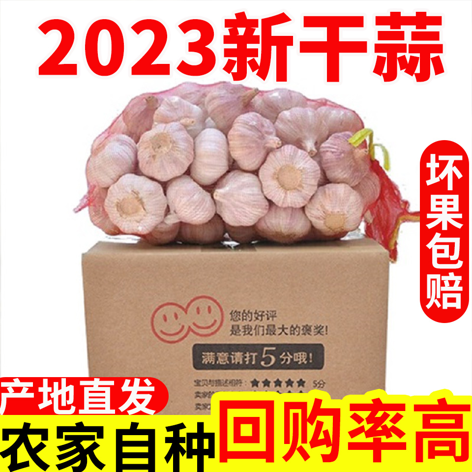 【降价了】2023年新鲜新晒干大蒜干蒜5斤装农家自种蒜头1斤2斤3斤