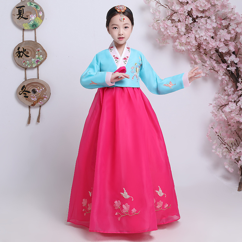 韩国儿童韩服圣诞儿童朝鲜族演出服装女童大长今女孩民族舞台表演