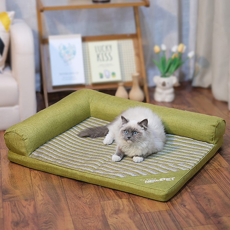 猫窝可拆洗夏季透气四季通用猫咪l型沙发垫子狗床猫垫宠物用品