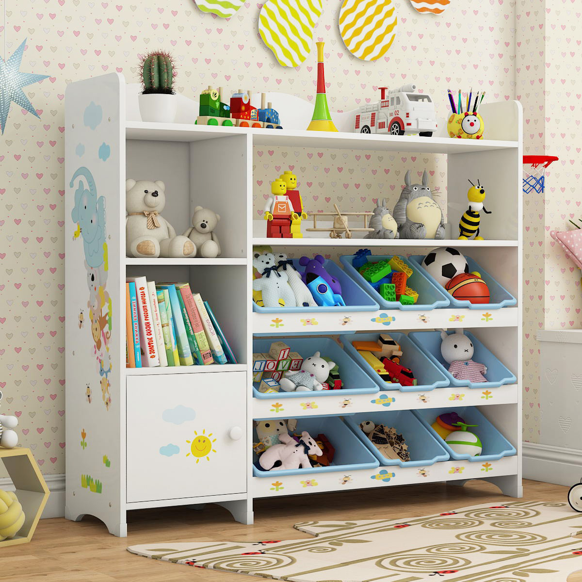 芃菲特 儿童玩具收纳架宝宝书架绘本架 玩具架子置物架多层收纳柜