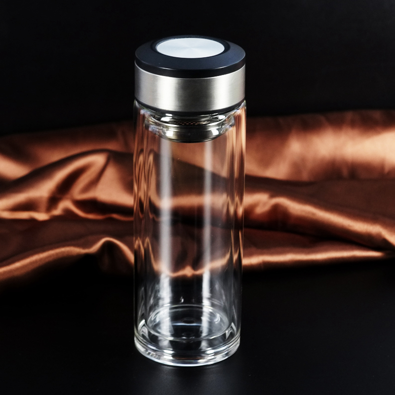 随手玻璃杯双层隔热加厚便携大容量水杯男女士杯创意定制logo杯子